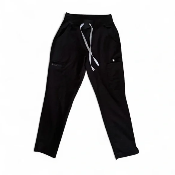 FIGS YOLA High Waisted Skinny Scrub Pants for Women - Black, Petite Small - Picture 4 of 6